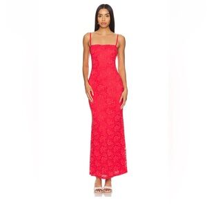 REVOLVE Nia Vetiver Dress in Poppy